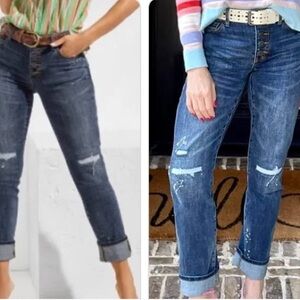 Cabi button fly straight rework wash jeans style 6068  size 8